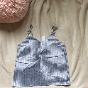 TopShop striped linen tank top